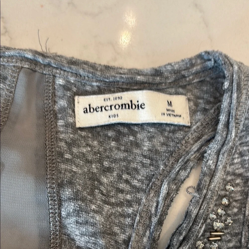 Abercrombie Kids Gray Asymmetrical Embellished Tank Top